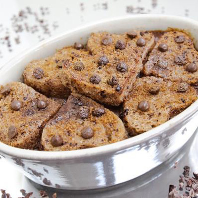 Chocolate & coconut bread protein pudding